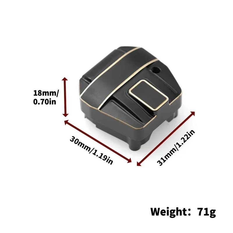 2 قطعة غطاء تفاضلي نحاسي مطلي باللون الأسود لملحقات أجزاء ترقية السيارة الزاحفة المحورية SCX10 PRO 1/10 RC