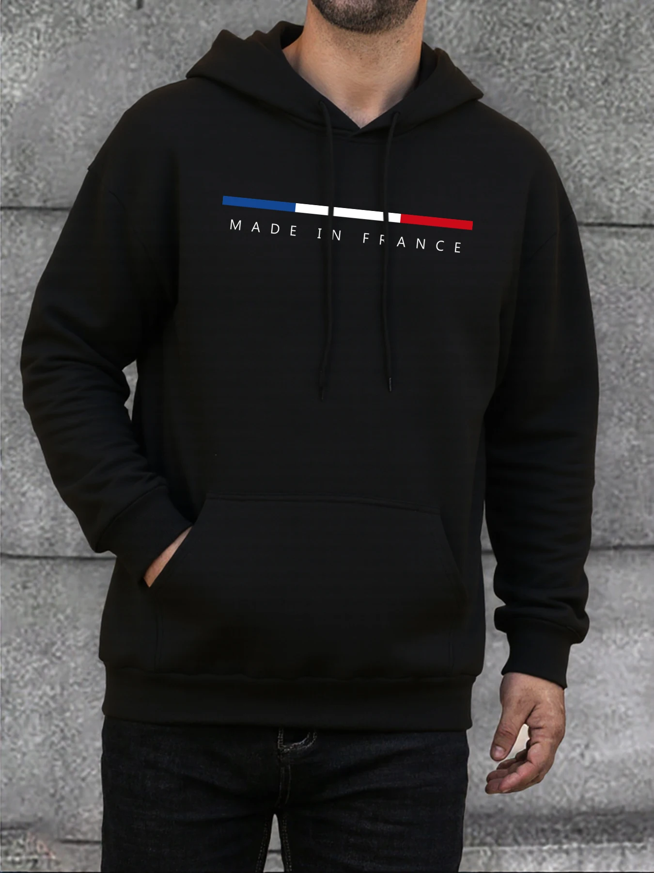 Made in France Prints Herren-Sweatshirt, modischer Fleece-Hoodie, Street-Oversize-Kapuzenpullover, Herbst, lässig, bequem, Unisex-Oberteile