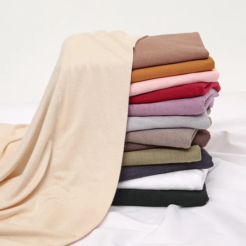 135cm Hot Sale Modal Jersey Hijab Triangle Scarf Woman Muslim Hijab Shawls Ladies Soft Wraps Solid Color Islamic Headband Turban image 5