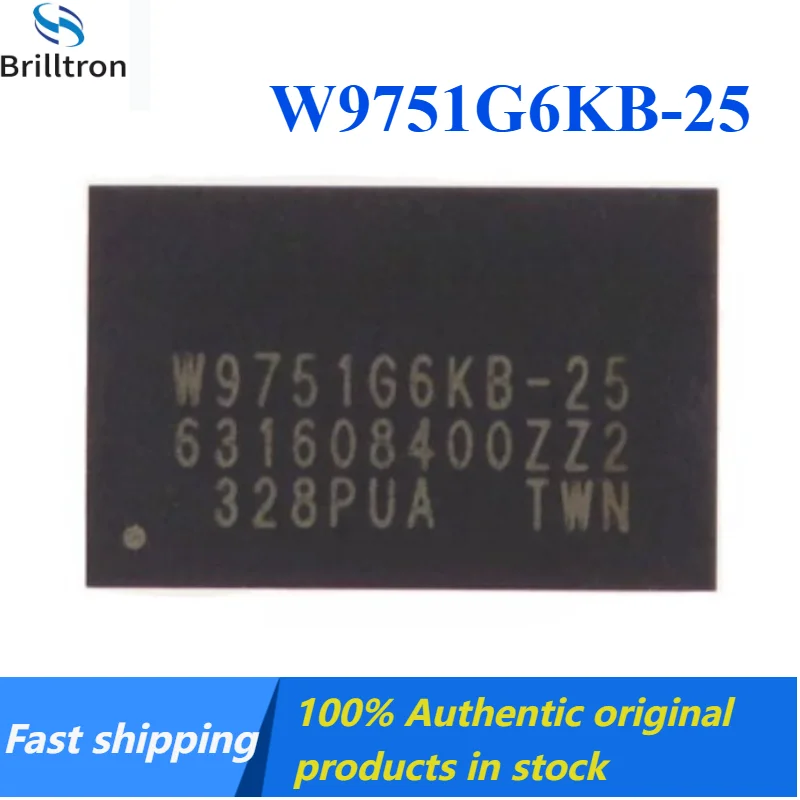 5-20PCS 100%Original W9751G6KB-25 DDR2 Chip, BGA-84, 512Mbit Memory Chip Brand New Original in Stock , Fast Shipping.