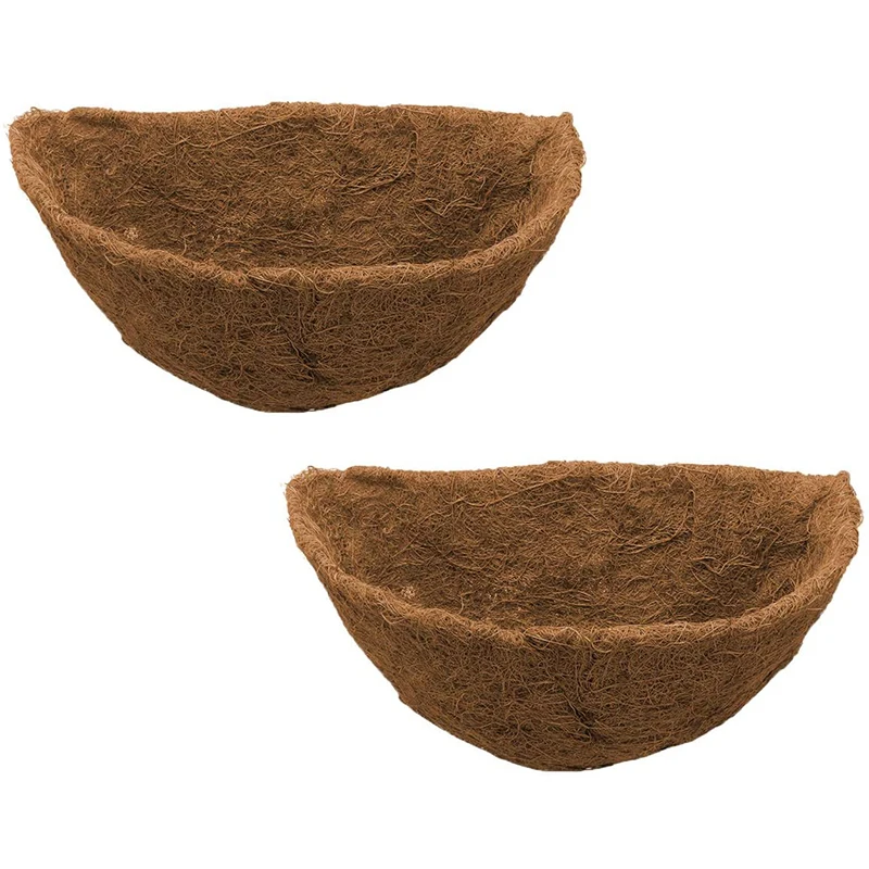 

Half Round Coco Liner,Half Circle Wall Planter Coco Fiber Replacement Liners For Wall Hanging Baskets 2Pack 14 Inch