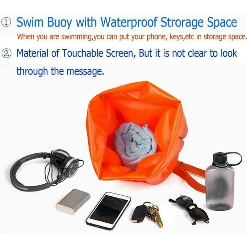 Single Airbag Swimming Lifebuoy Towing Buoy PVC Waterproof Inflatable Storage Bag Outdoor Swimming Bag