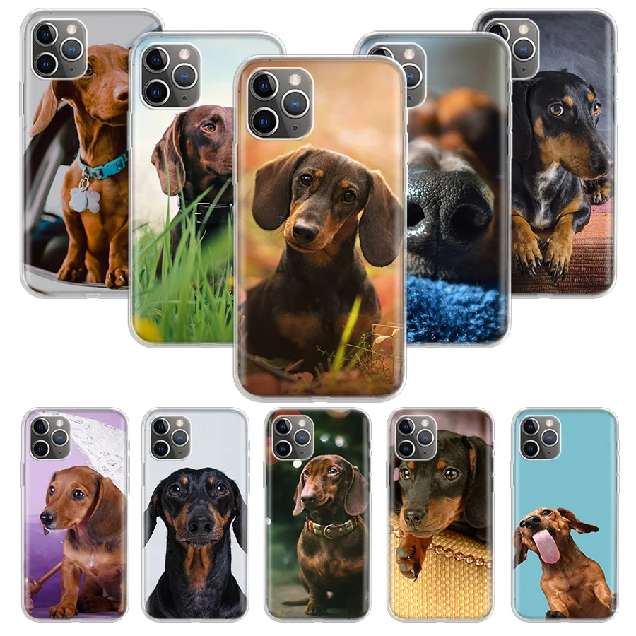 Dachshund Teckel Dackel Dog Phone Case For Apple iPhone 16 15 14 13 12 11 Pro Max XS XR X 7 + 8 Plus SE Soft Shell Cover Coque 1