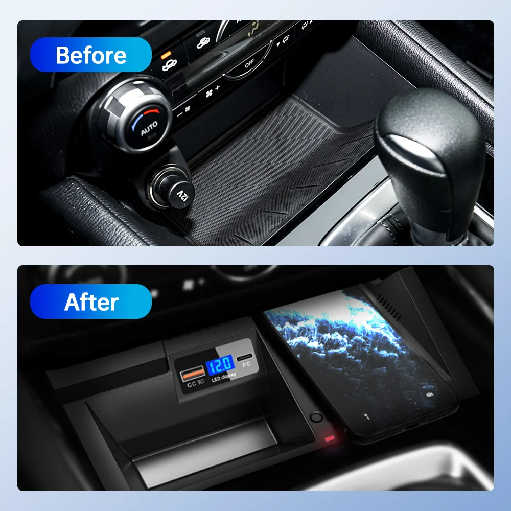 For Mazda CX-5 CX5 2017 2017 2019 2020 2021 2022 2023 2024 Car Phone Holder Wireless Charger Fast Charging 15W Trim