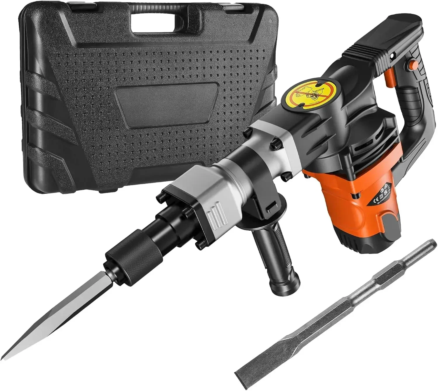 Demolition Jack Hammer, MAX 1400W Electric Jackhammer Heavy Duty, 2900 BPM Concrete Breaker 2pcs Chisels Bits Chipping W/Case