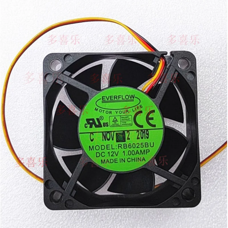 

ZMZM 1/шт. для EVERFLOW RB6025BU DC12V 1.00AMP 4-проводной 6 см ШИМ-вентилятор охлаждения корпуса