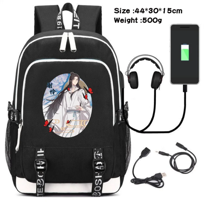 Mo Dao Zu Shi USB Backpack Teenarges Schoolbag Children Back To School Girls Boys Fashion Shoulder Laptop Outdoor Bags Mochila