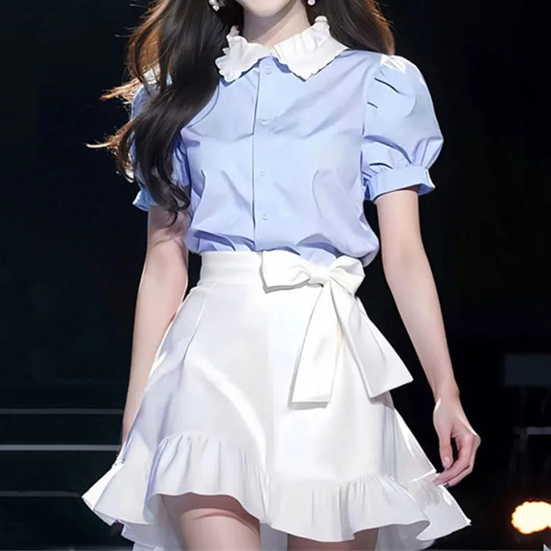 

Women's Summer New Style Small College Style Korean Bow Skirt