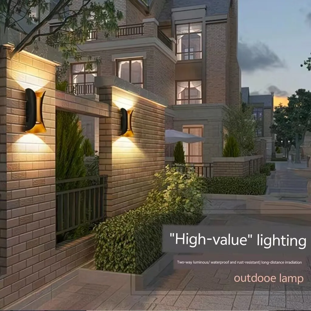 

Outdoor small waist wall lamp, outdoor waterproof up down illuminated wall lamp, luminous exterior wall lamp