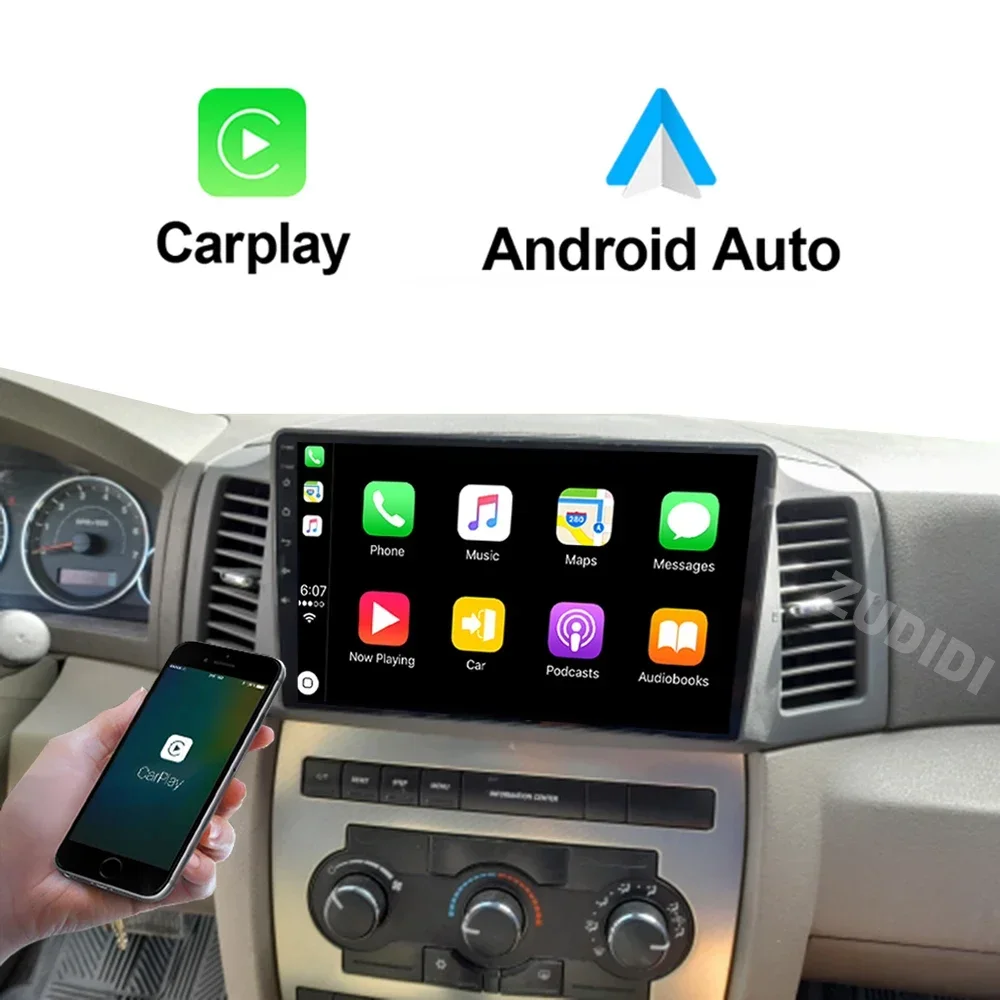 2din Car radio Android 13 For JEEP Grand Cherokee 2004-2007 LHD Car Radio 4G WIFI Video Player Carplay Auto GPS Navigation DVD