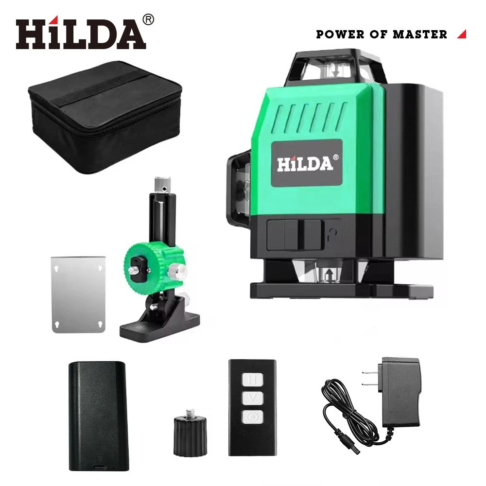 HILDA Mini 16 Lines Green Laser Horizontal 360 Self Leveling Vertical And Horizontal Strong Green Light Beam Optical Instrument