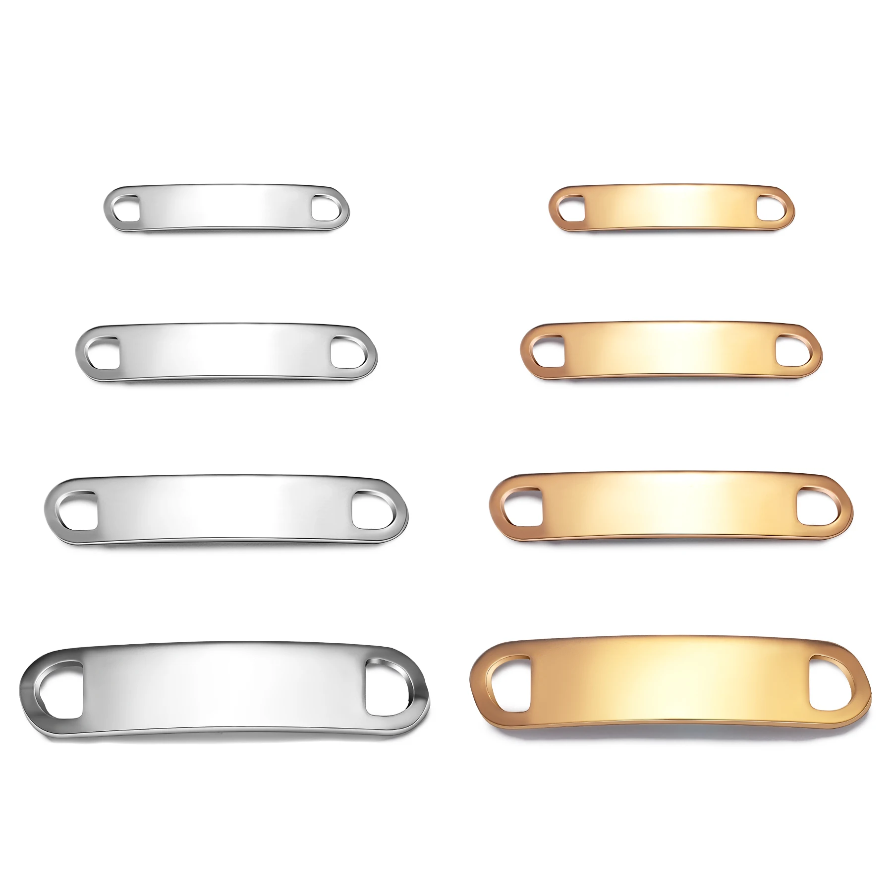 6 Stück/Packung Edelstahl ID Blank Armbandanhänger DIY Armbandverbinder Schmuckzubehör – Detail 1