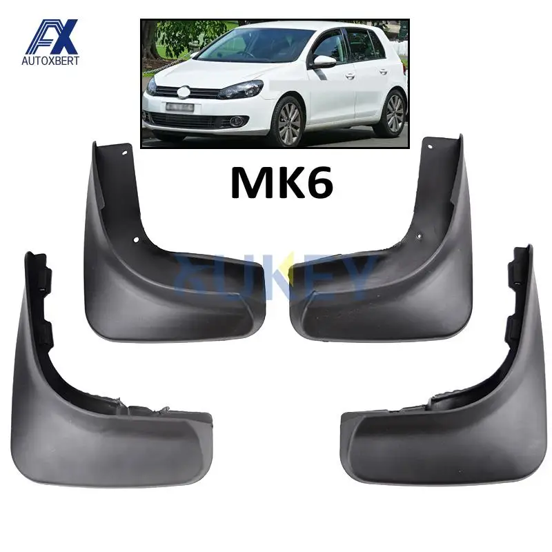 Front Rear Mud Flaps Mudguards For Volkswagen VW Golf 6 Mk6 2009 2010 2011 2012 Set Molded Mudflaps Splash Guards Mud Flap