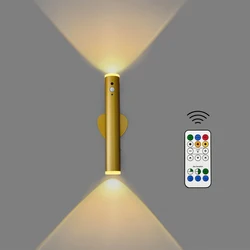 PIR Rechargeable Wall Lamp Human Body Sensor with remote control Magnetic Wall sconce Batteryoperared Wireless for bedroom stair