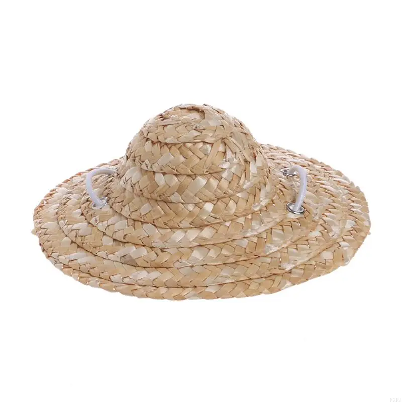KXRA Chapéu para cachorro estimação com alça ajustável, boné palha, chapéu sombrero para animais estimação, chapéu para