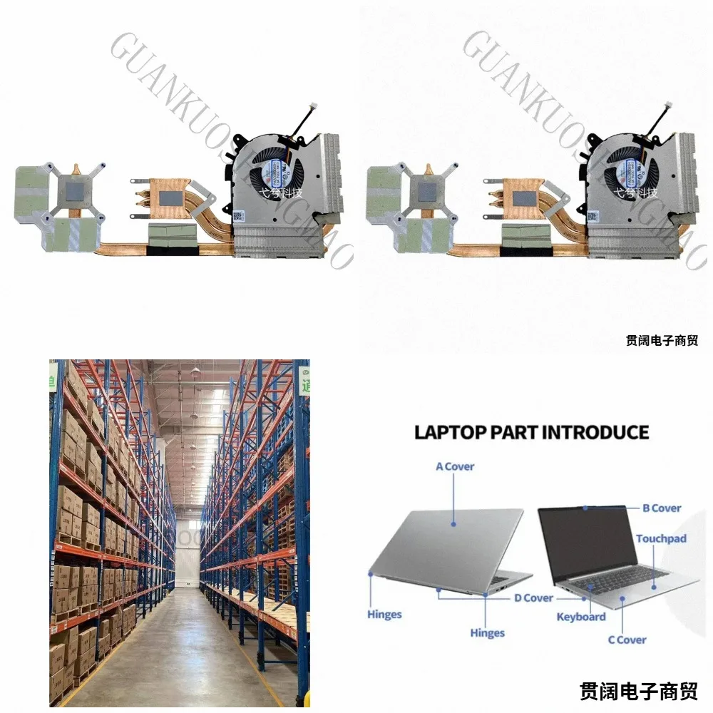 HJY... Suitable for MSI GF63 MS-16R1 MS-16R3 MS-16R5 GF65 WF65 portable computer cooling fan with radiator.
