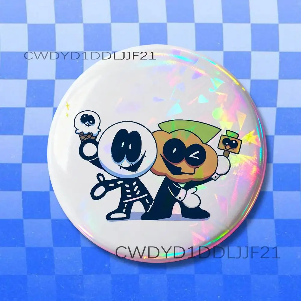 S-Spooky Month Anime Button Pins Tinplate Brooches Cartoon Creative Badge for Backpack Clothes