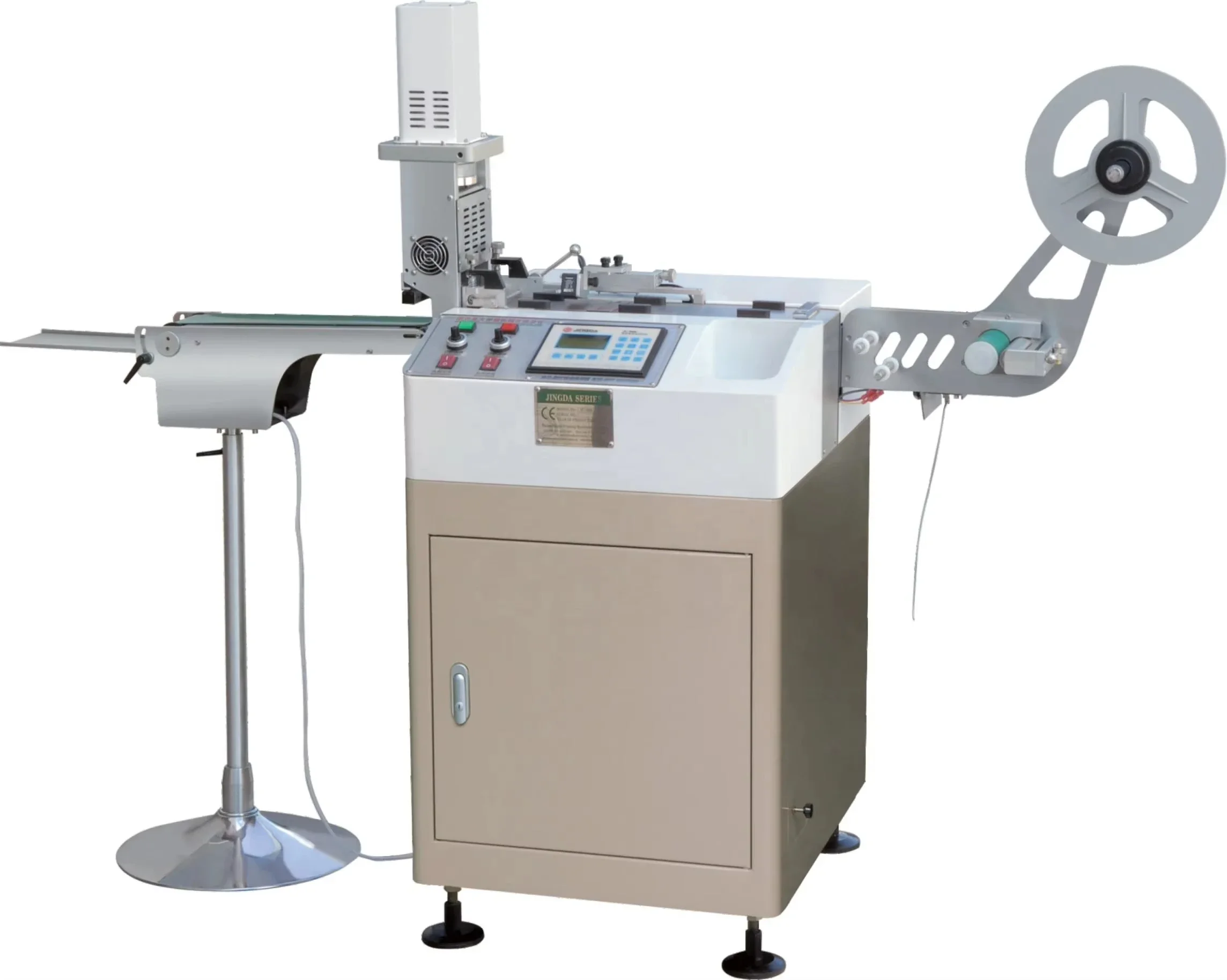 JC-3080 Automatic Ultrasonic Clothing Ribbon Label Cutting Machine Garment Care Label Cutting Machine