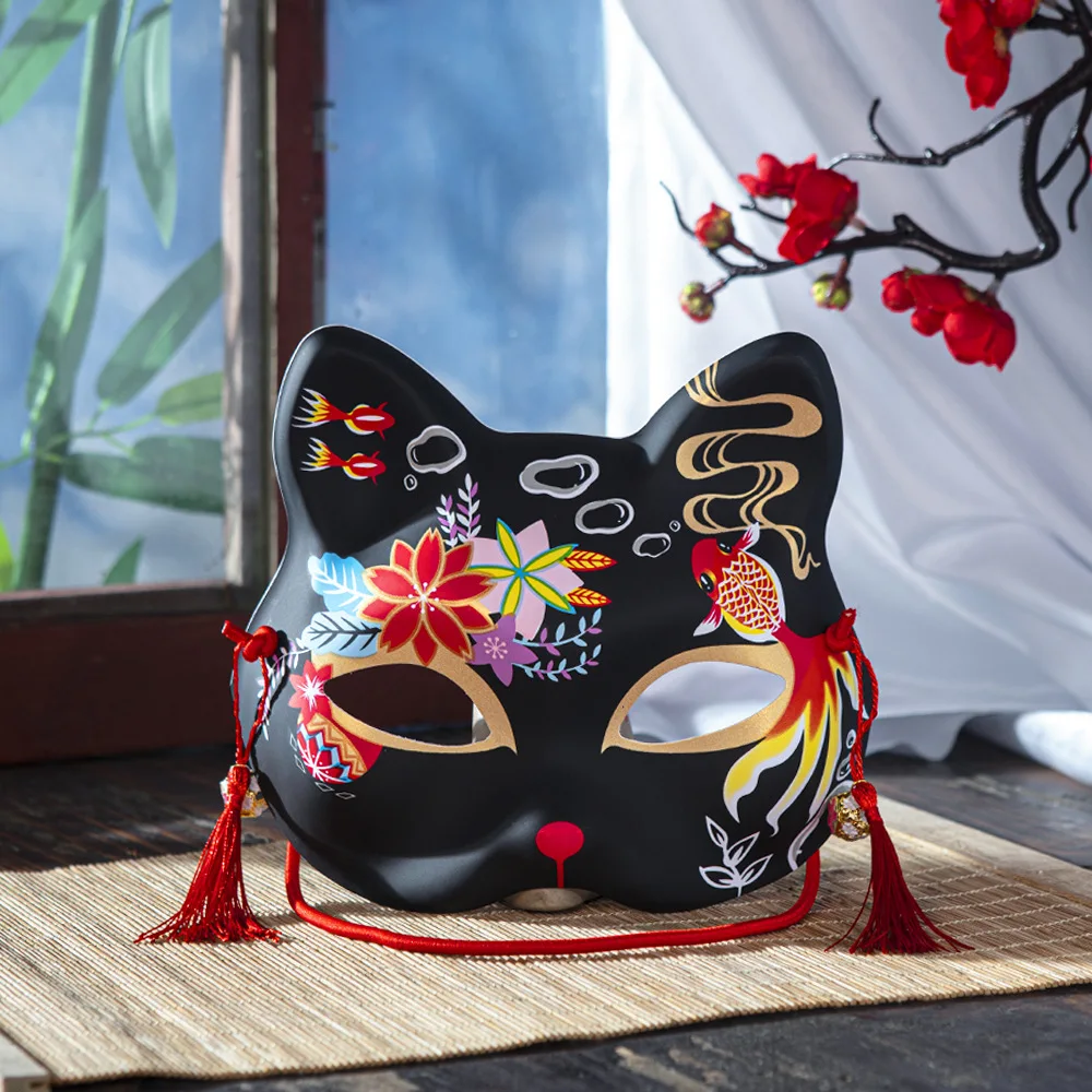 

Cat Face Mask High Quality Japanese Cat Mask Cosplay Mask Handmade For Festivals Anime Masquerade Parties