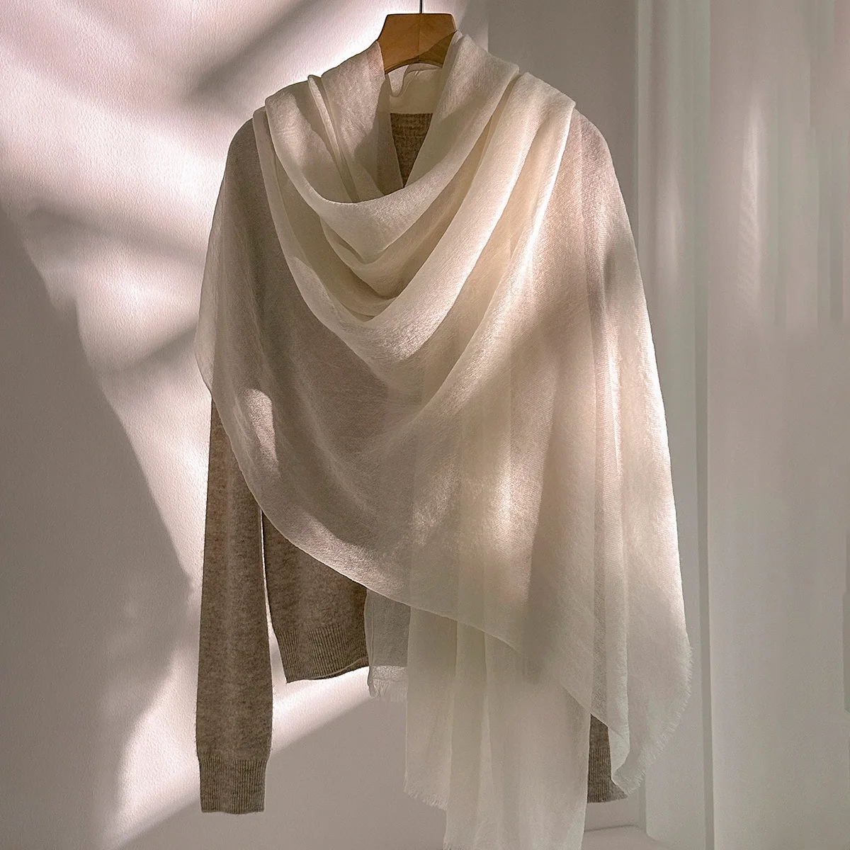 Winter Women's 100% Cashmere Scarf Shawl Solid Color Soft Luxurious Warm Breathable Fashionable Wool Blanket Wrap for Ladies