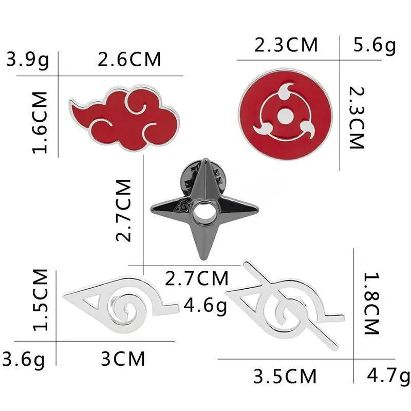 Broche de Metal con Insignia de Nube Roja de Akatsuki de Naruto, Lindo Accesorio Decorativo para Oficina, Hogar y Uso Diario, Versátil y Elegante