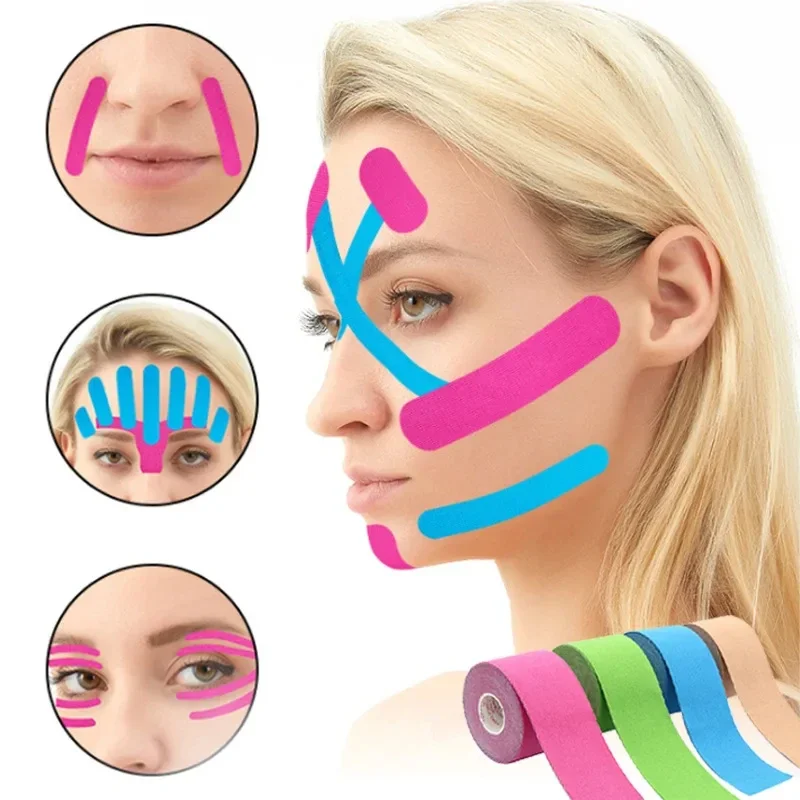 Vendaje de Lifting Facial en forma de V, herramienta para el cuidado de la piel, para mejorar la doble barbilla, 2,5 CM x 5M