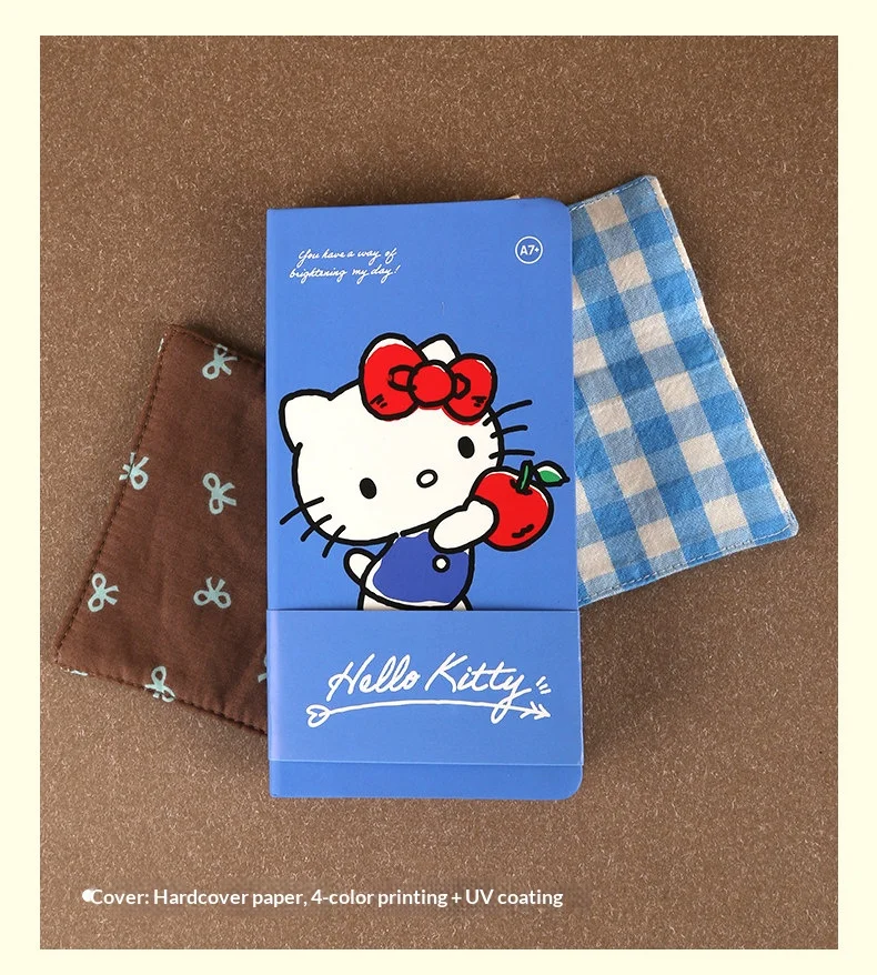 Kinbor A7 Taschennotizbuch, mit karierten und leeren Seiten, Notizbuch aus der „Kitty“-Kollektion für Mädchen, Reise-Notizbuch, niedliches Schreibwaren-Set. – Detail 10