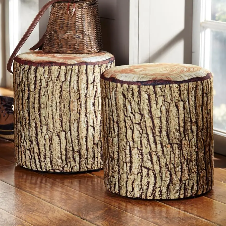 

BLACK FOREST DECOR Cushioned Tree Bark Log Seat