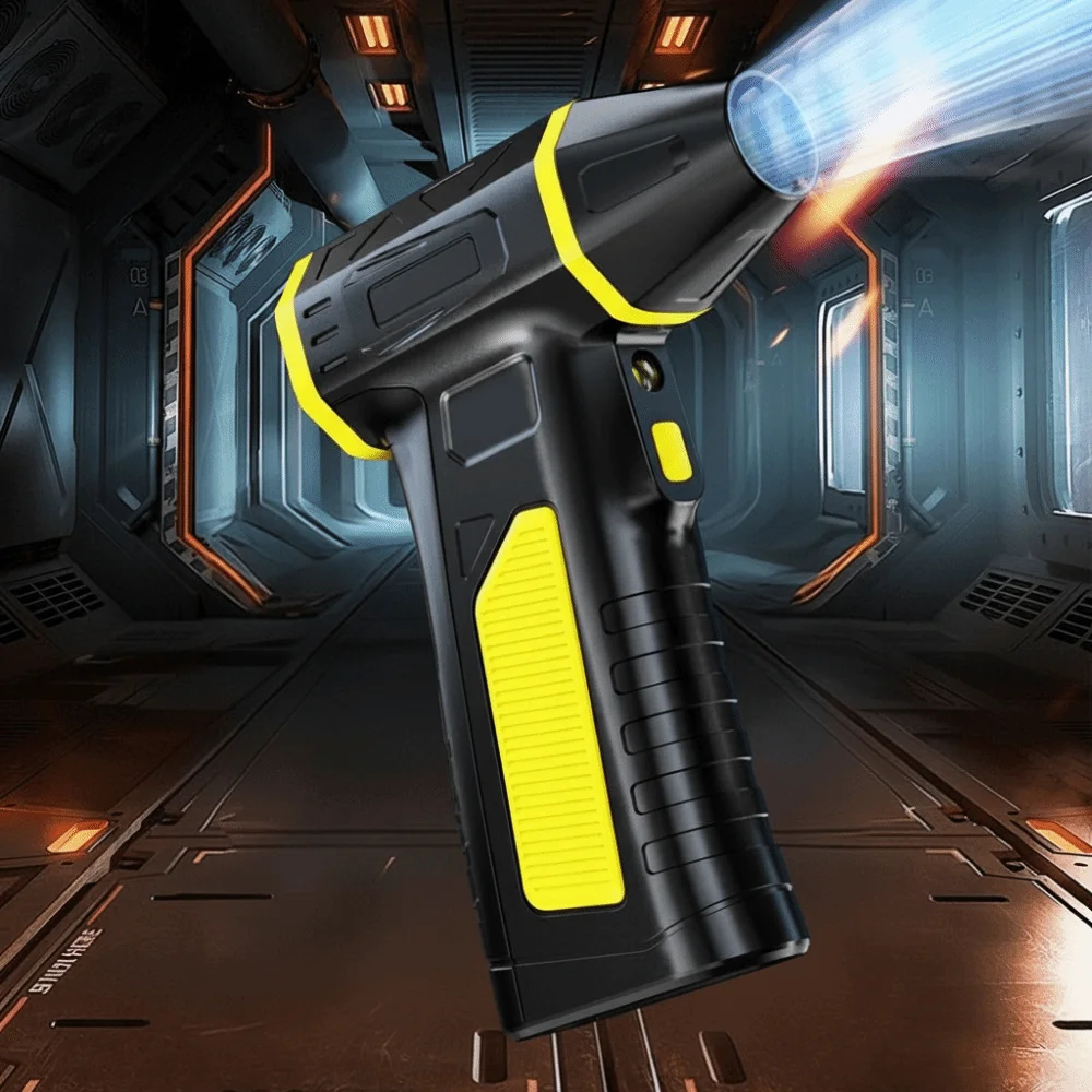 

Adjustable Speed Mini Turbo Jet Fan Powerful Airflow Rechargeable Electric Air Duster Handheld Safety Hammer Design