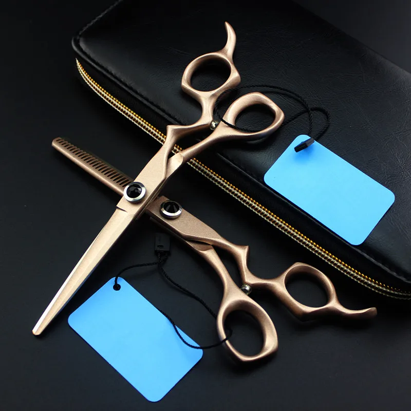 

Professional Japan 440c steel 6 '' scissor Rose gold hair scissors haircut thinning barber cutting shears hairdresser scissors