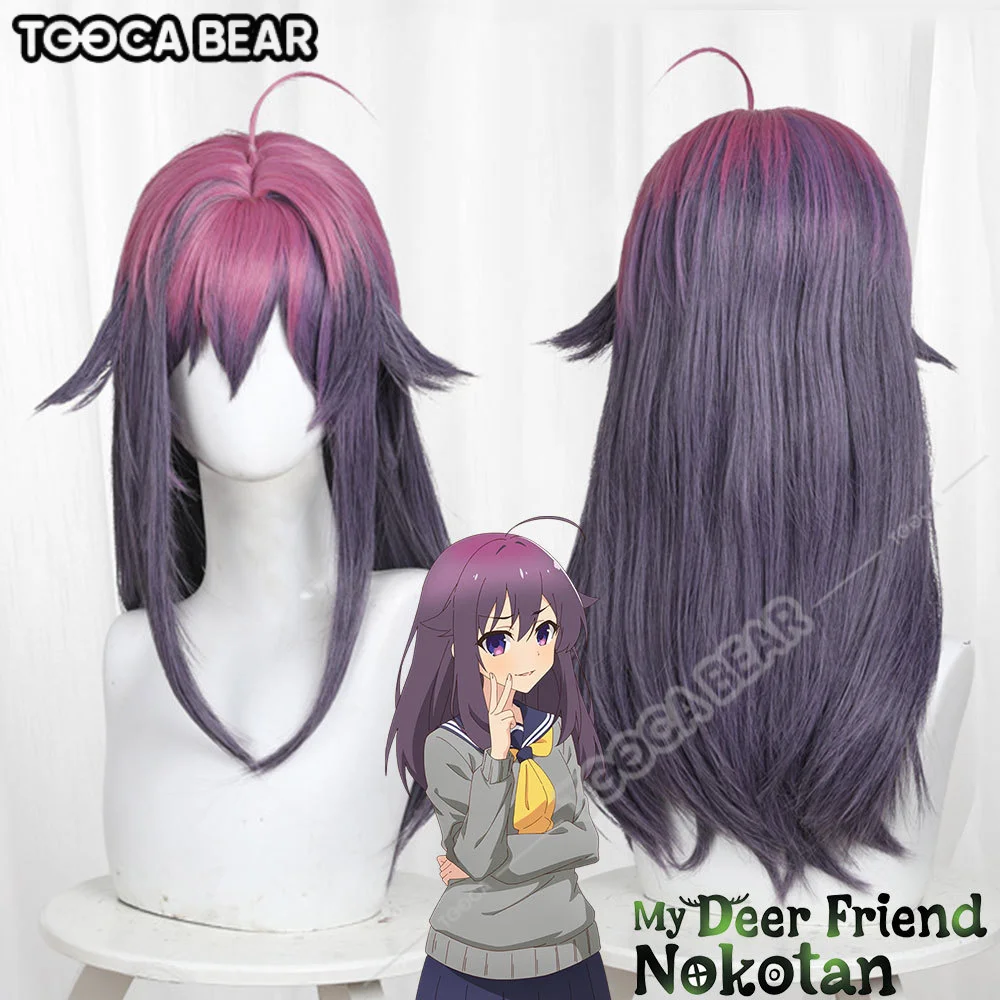 

Anko Koshi Cosplay Wig Anime My Deer Friend Nokotan Pink Gradient Purple Hair Torako Koshi Heat-resistant Fiber + Wig Cap