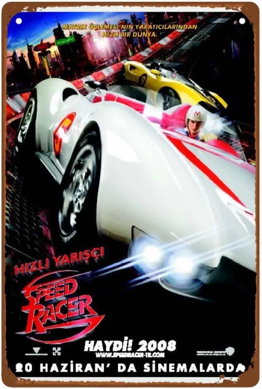 Speed Racer Movie Posterwall art Metal Wall Tin Sign Sports Action Film room decor Retro Gift Man Cave Vintage Decorations