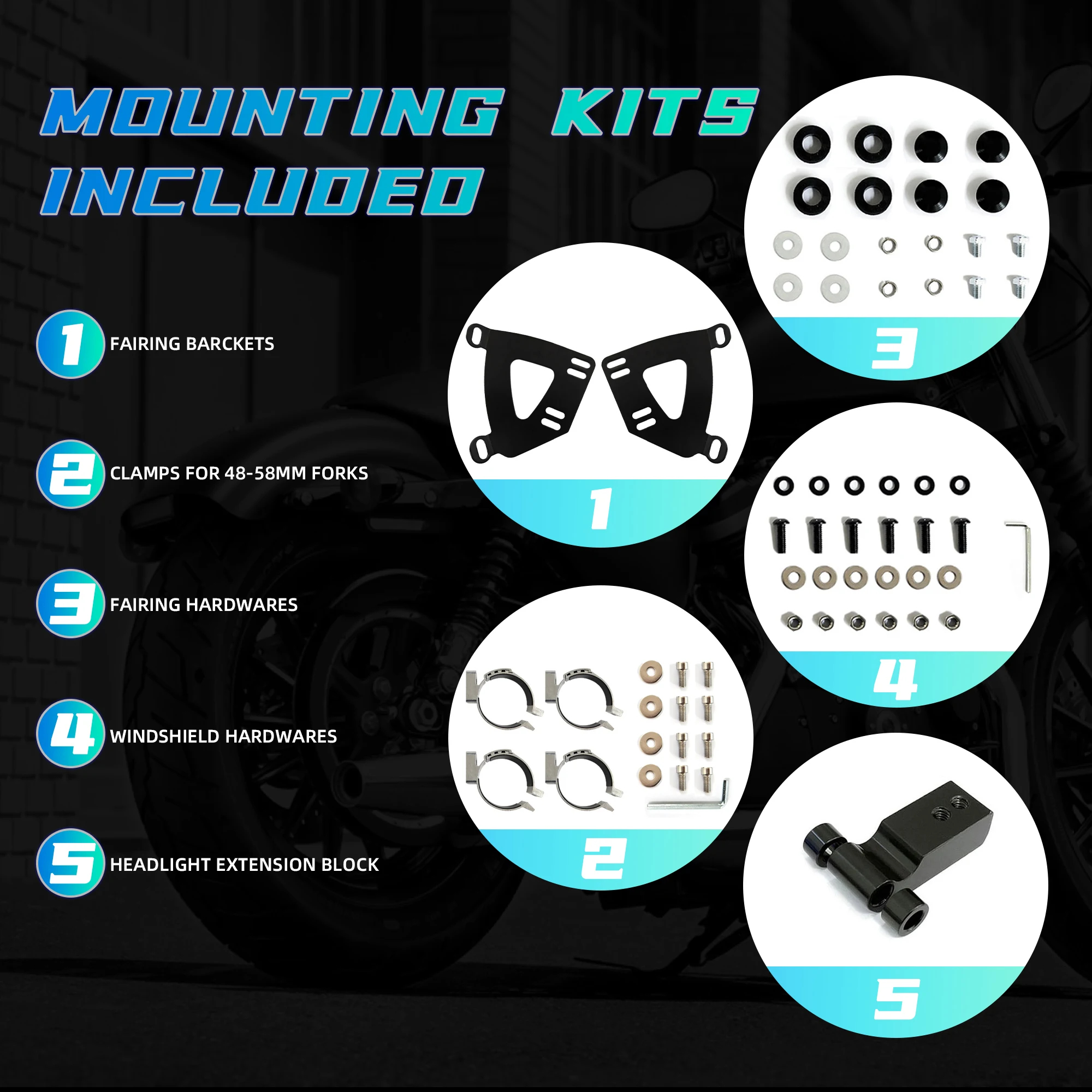 هدية Road Warrior مقاس 15 بوصة هدية أمامية للزجاج الأمامي لدراجة Harley Softail Street Bob FXBB 2018-2024 Standard Softail FXST 2018-2021