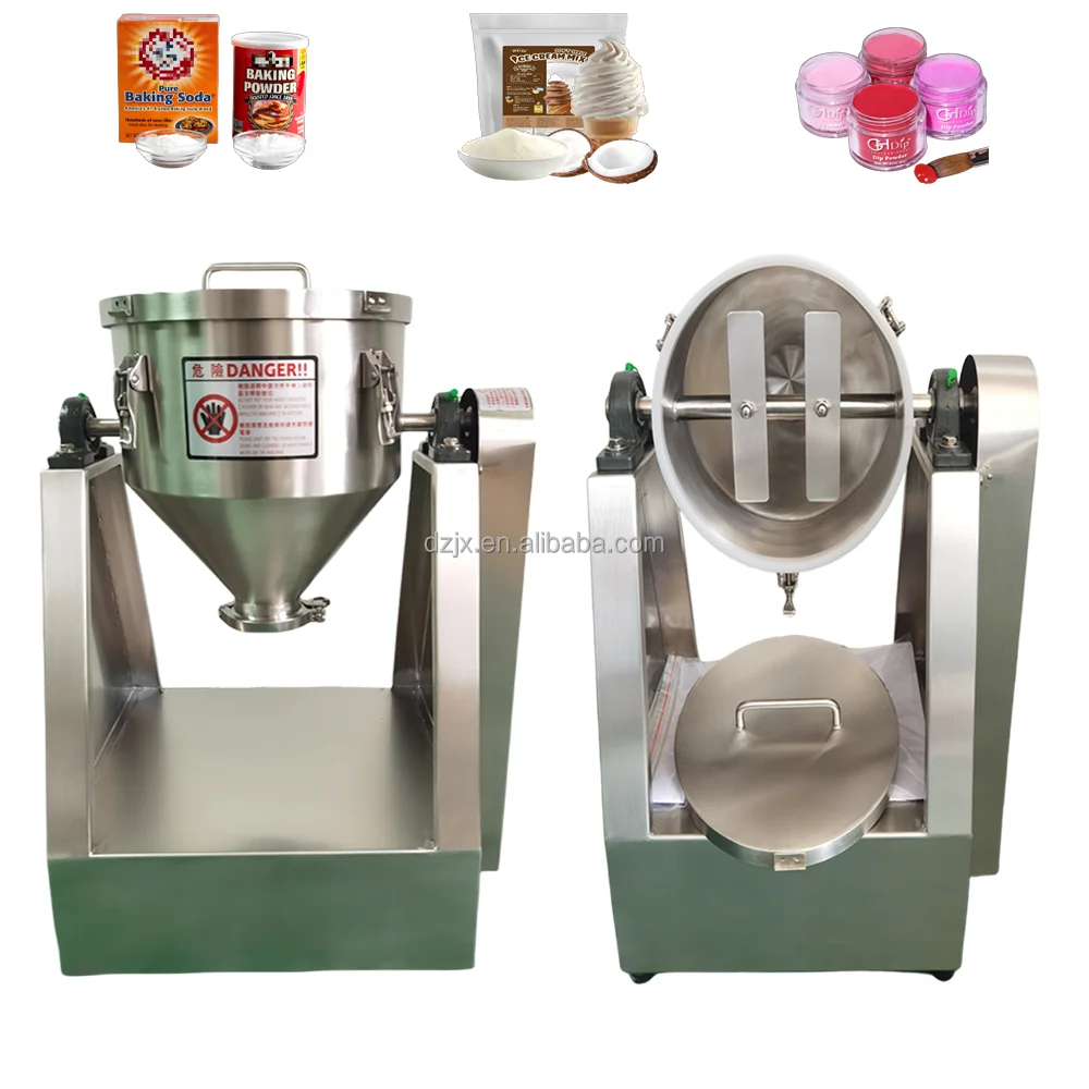 DZJX 5KG 15L palomitas de maíz adhesivo mezclador de tambor giratorio de alta calidad máquina mezcladora de polvo de grado alimenticio de acero inoxidable