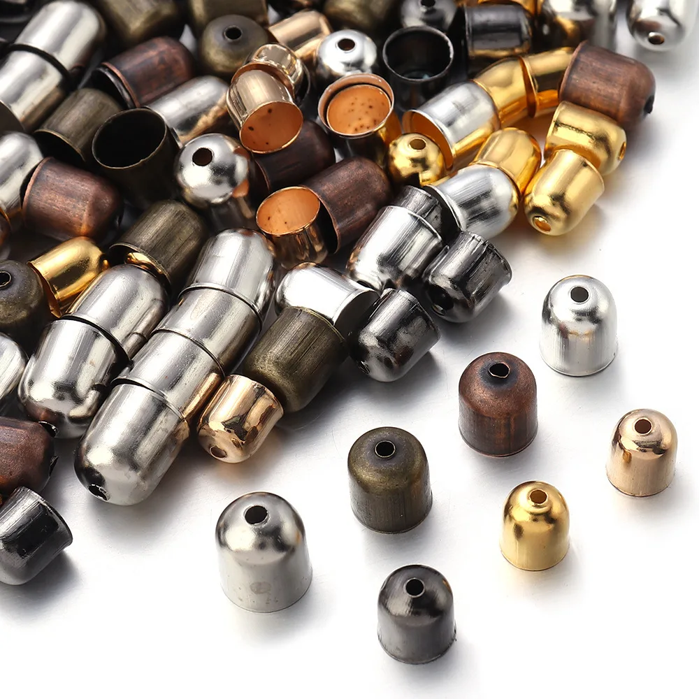 50-200 Stück Perlenkappen, Endkappen, Quastenkappen, Lederschnurverschlüsse für die Herstellung von Modeschmuck, DIY handgemachter Schmuck. – Detail 3