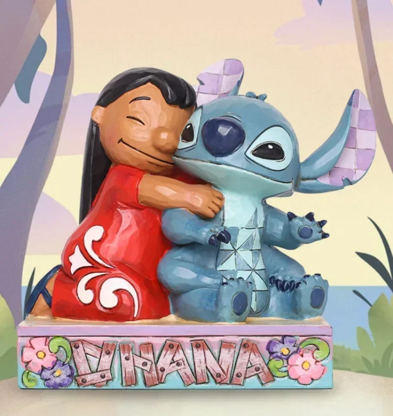 

12cm Disney Anime Figure Lilo And Stitch Peripheral Handmade Resin Starry Baby Stitch Creative Desktop Decoration Creative Gift