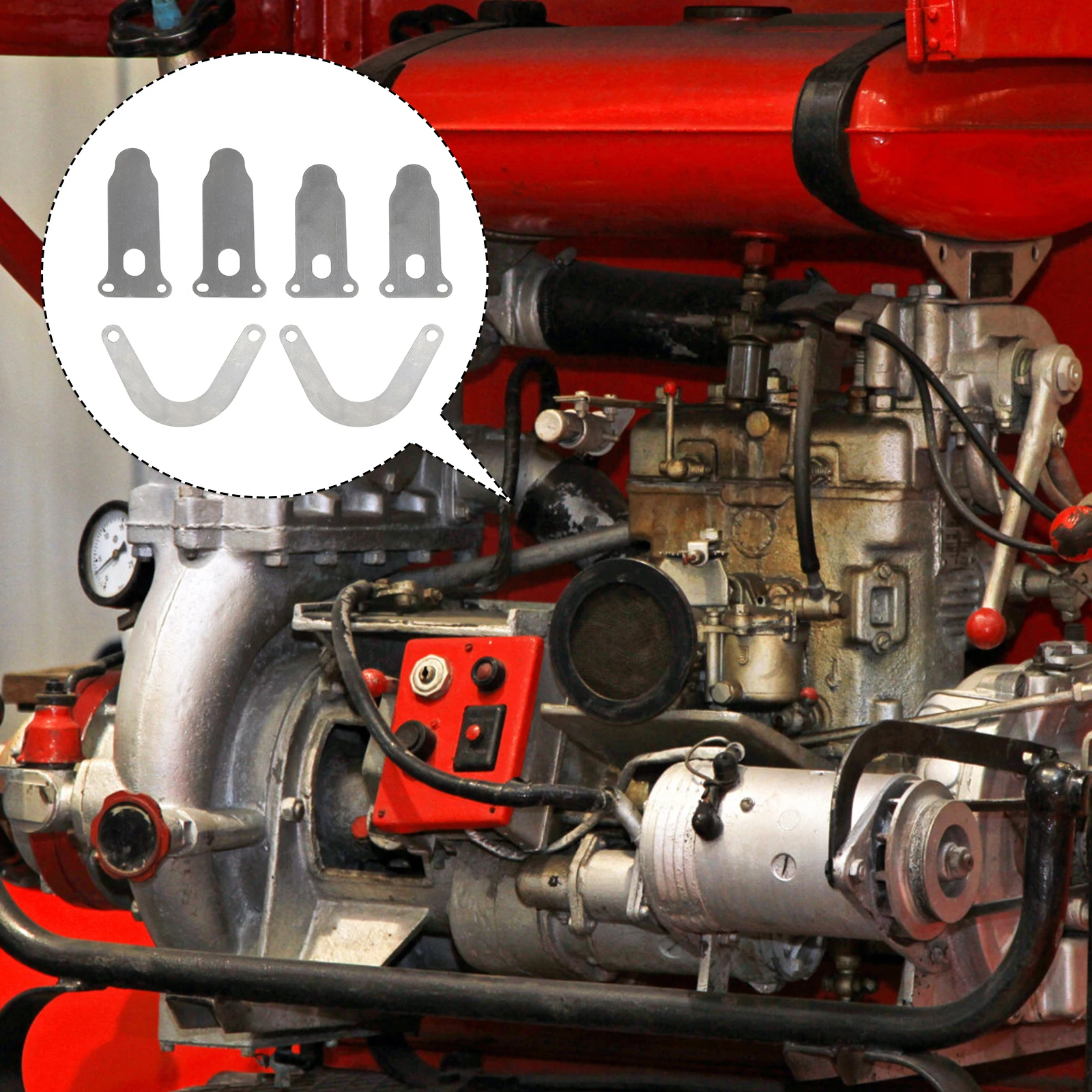 

6Pcs Valved Plates Air Compressor High Strength Durable Replacement Part Cast Iron Tongue Shaped U Shaped Plates Compressor