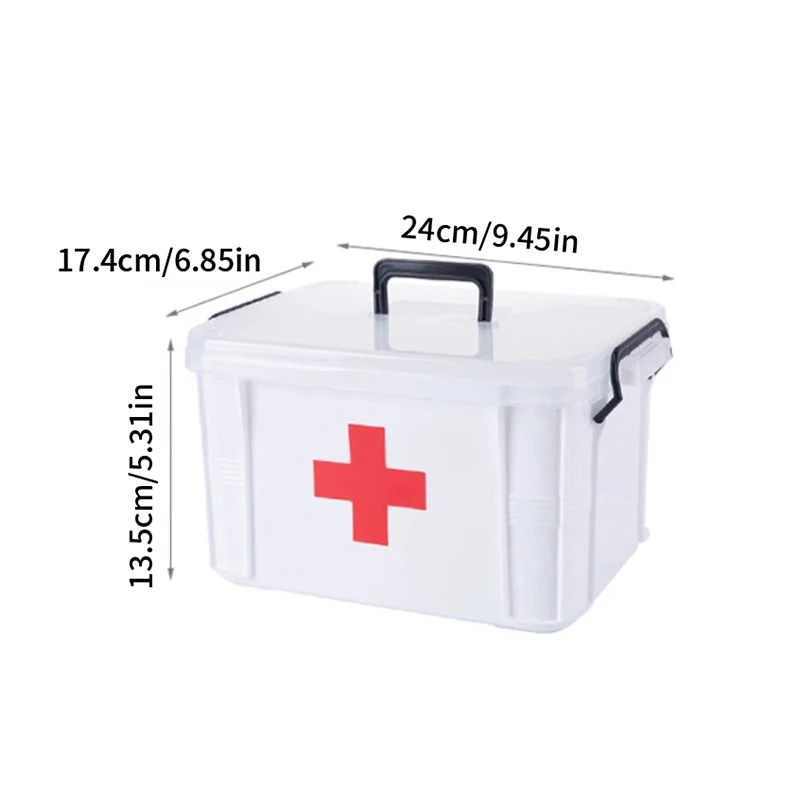 First Aid Kit Medicine Storage Box Portable Emergency Box Household Double Layers Medicine Boxes Medical Kit Storage Organizer