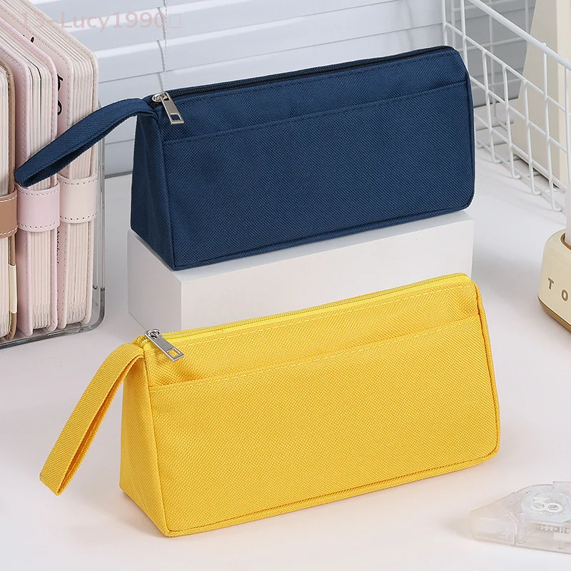 1PCS/Lot Oxford Cloth Pencil Case, Simple Double Layer, Large Capacity, Portable for Children, Perfect Gift