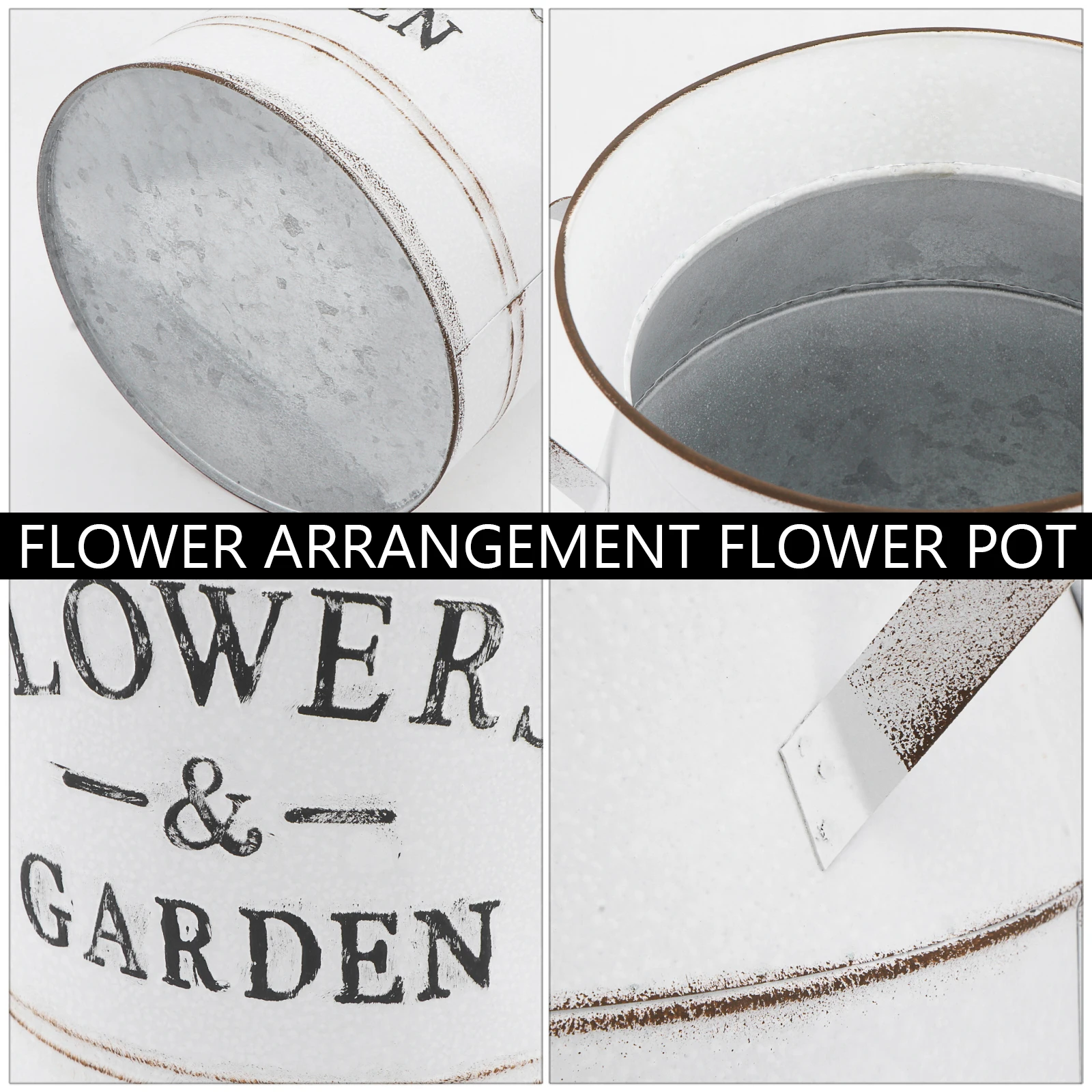 

Flower Arrangement Decorative Metal Retro Flower Arrangement Vase Letters Pattern Living Bedroom Bar Planter Ornament