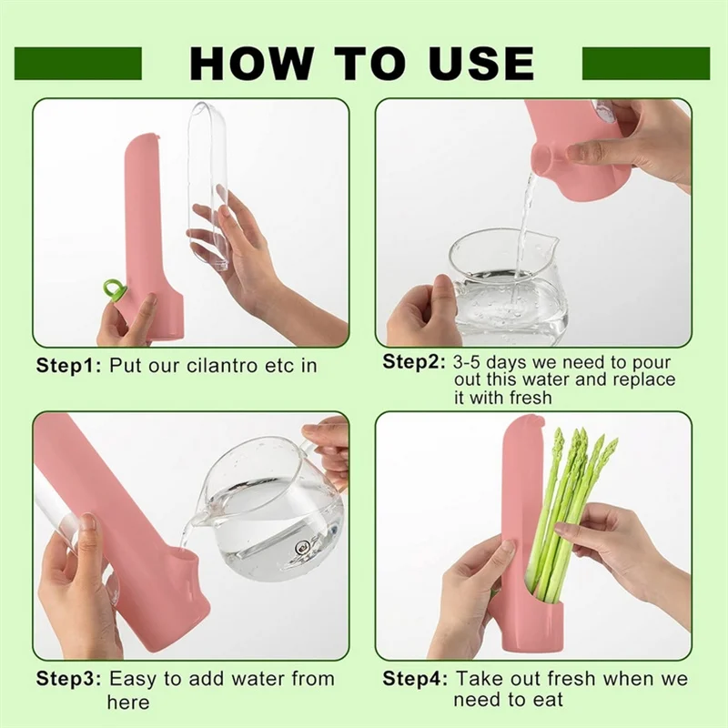 1/2/3PCS Black Fresh Herb Keeper Vanilla Vegetables Fresh Preservation Bottle Herb Saver Storage Container Kitchen Gadgets 