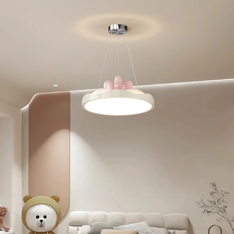 Princess Room Children's Room Chandeliers Cream Pink Love Heart-Shaped Lamps LED Modern Warm Baby Room Girl Bedroom Chandelier