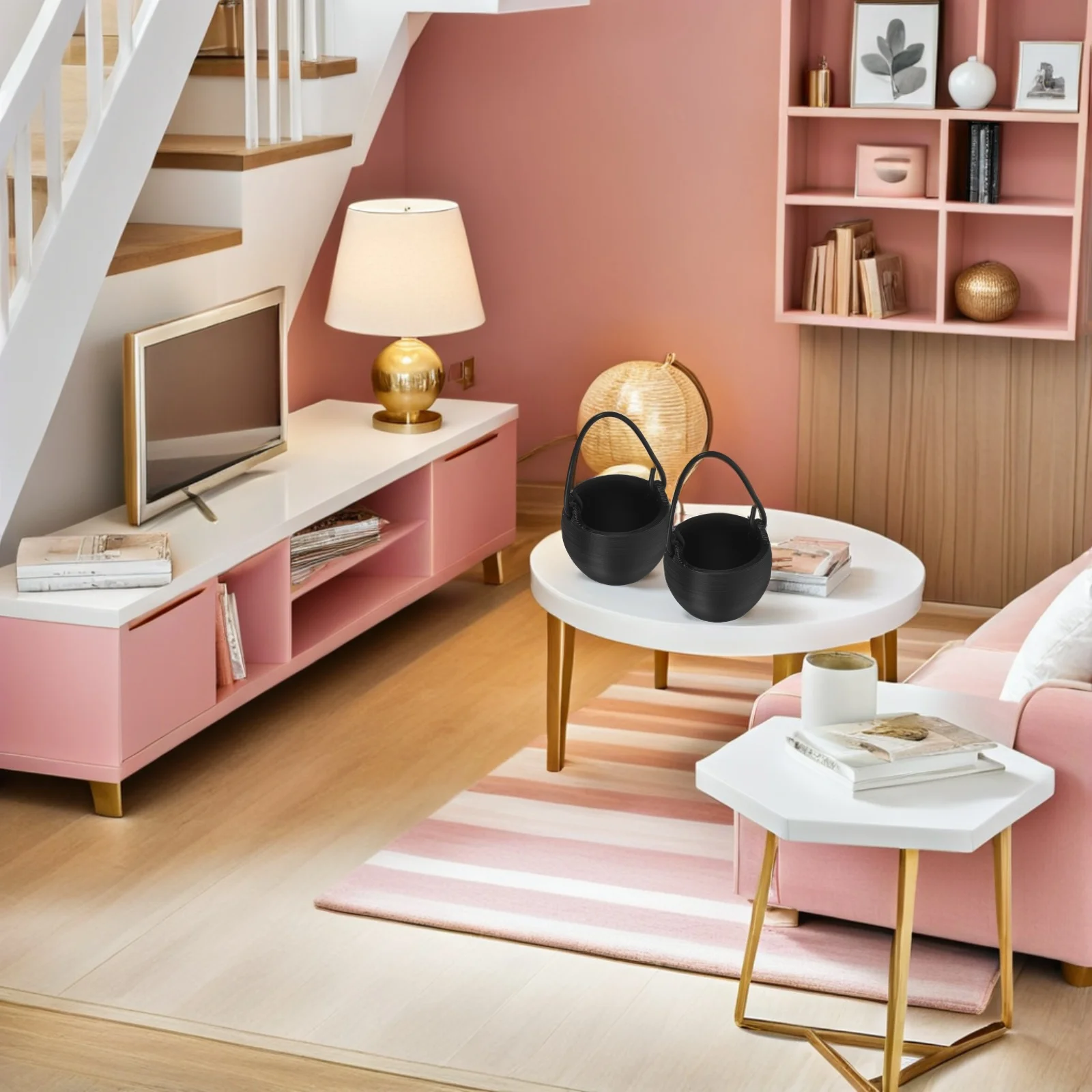 

20Pcs Miniature Cauldron Pots Plastic Tiny Halloween Decorations Portable Size Easy Maintenance Party Props Cauldron with Handle