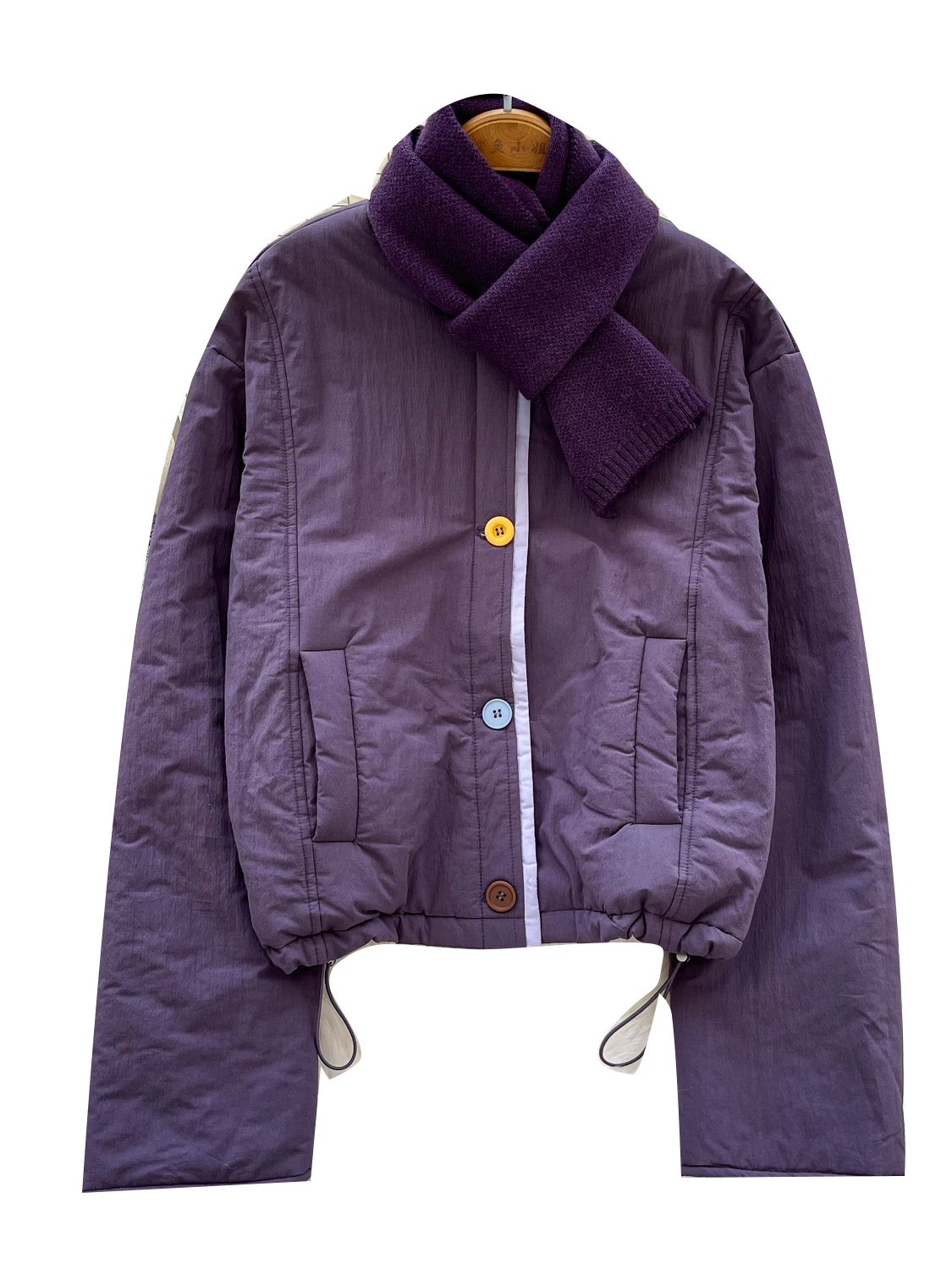 Faionable ort algodón Jaet mujer invierno coreano Sle calidez bufanda de punto Top a juego abrigo de mujer Casual largo Sve