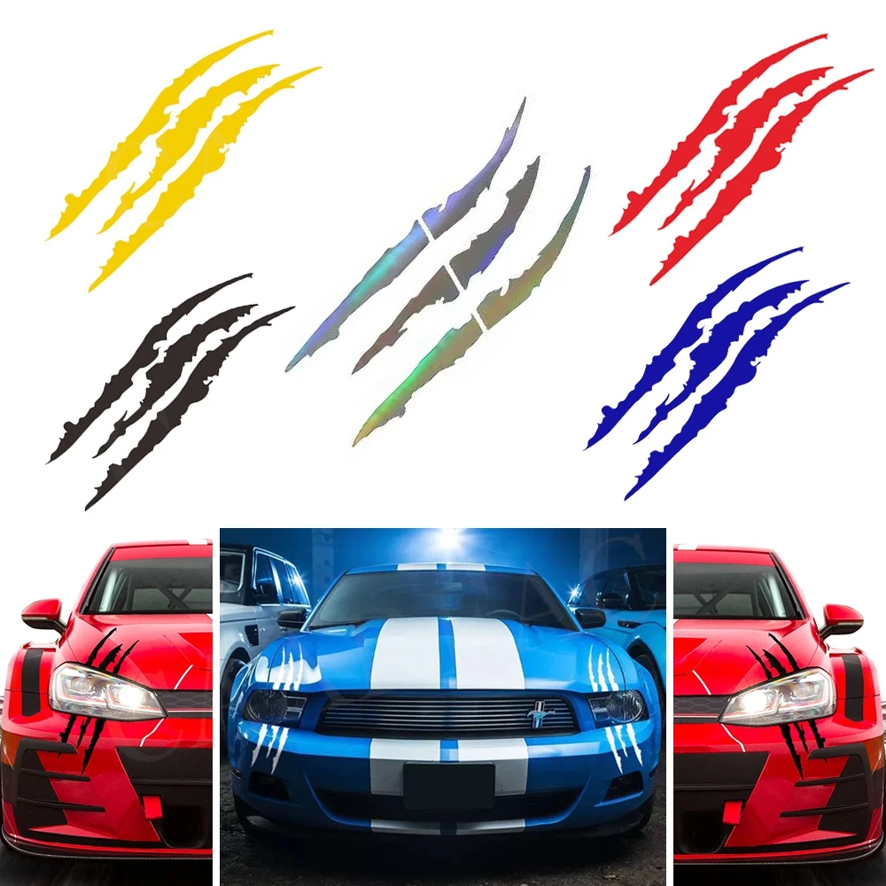 Monster Claw Scratched Stripe Decal Claw Marks Decal Motorcycle Car Reflective Sticker Universal Moto Decoration Accessories