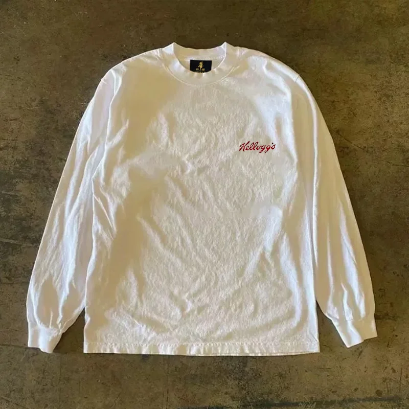 Long Sleeve T-Shirt 310 Pure Cotton Double Thread Women's Style Three Needle Charitable Fundraising Upward Hero American Couple
