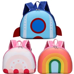 3-6T Cartoon Kids Backpack Cute Rainbow Eggshell Bag Fun Kindergarten Kids Backpack Boys Girls Backpack