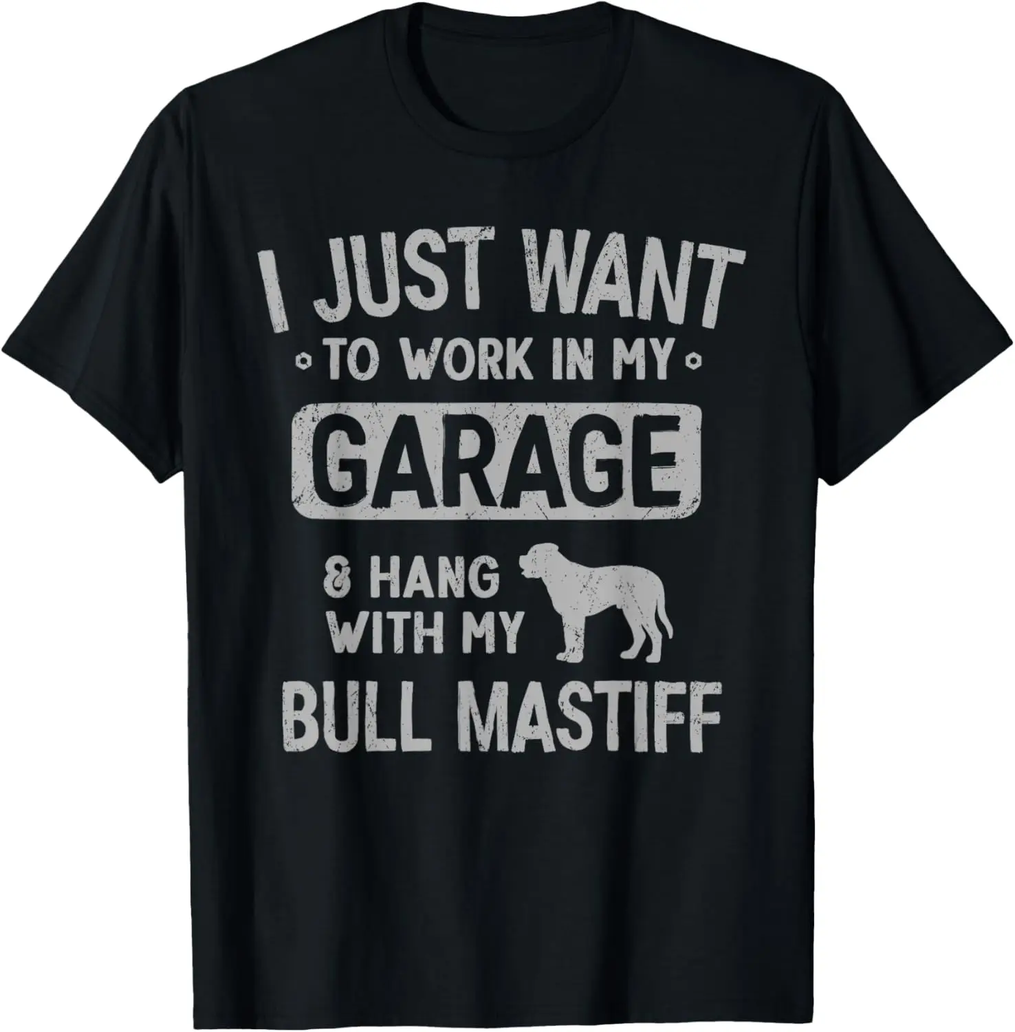

Funny Bull Mastiff Dad Garage Men Hang With Dad Garage Men H T-Shirt