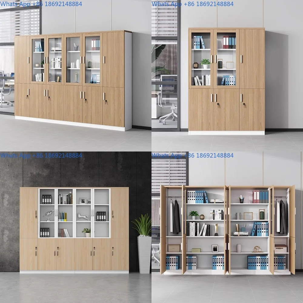 

Wooden Office Filing Cabinet Modern Lockable Storage Unit for Documents and Books
