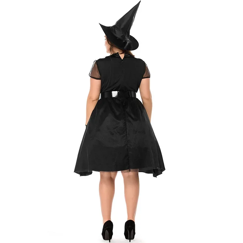 M-3XL Plus Size Halloween Carnaval Feest Zwart Heks Kostuum Heks Kostuums Voor Vrouwen Volwassen Adulto Fantasia Jurken